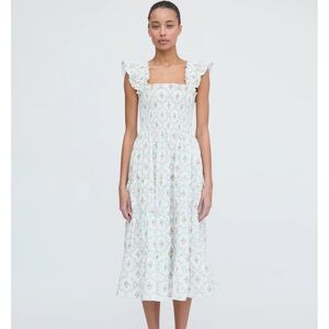Hill House White Ellie Nap Dress Pastel Trellis